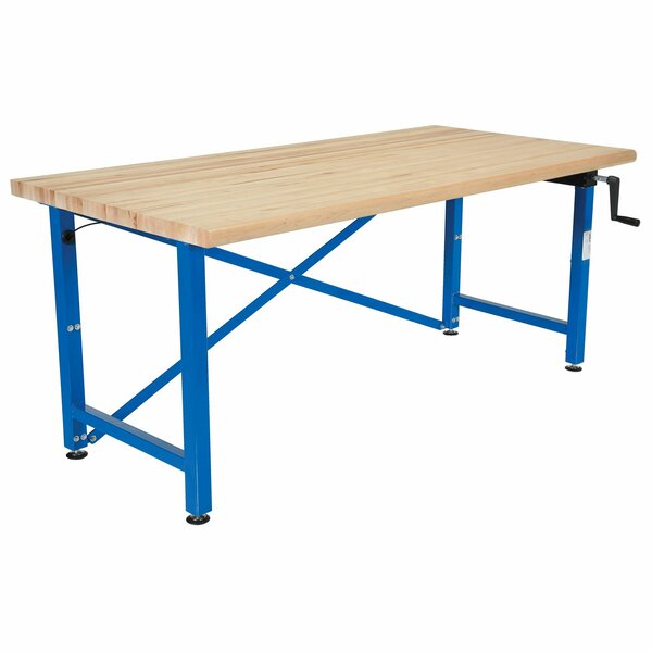 Vestil Hydraulic Manual Adjustable Ergonomic Work Benches, 60" W, 44" Height, 750 lb., Folding EWB-7236